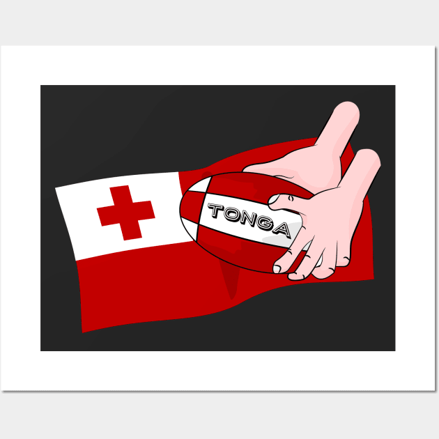 Tonga Rugby Flag Wall Art by mailboxdisco